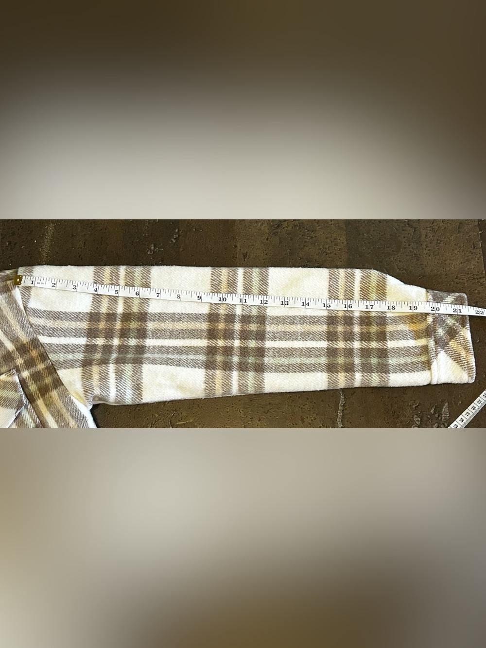 GARAGE plaid shacket in cream, brown, and green - Picture 12 of 12
